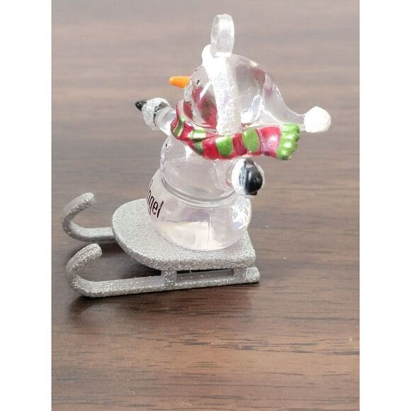 Mini glitter Angel snowman sled ornament Xmas decor - Picture 2 of 4